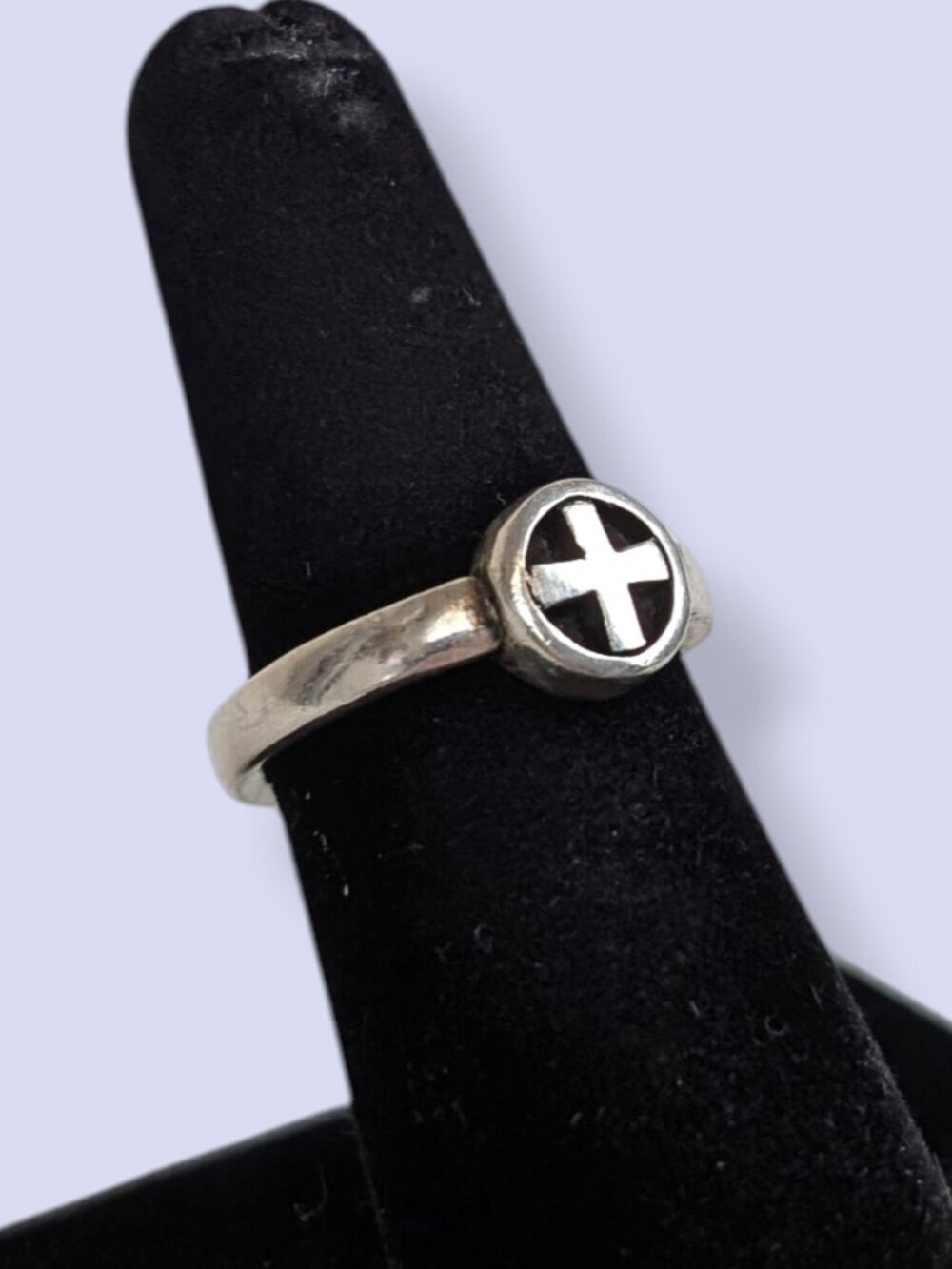 Sterling Silver Modern Cross Ring